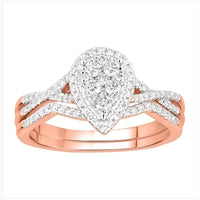 Thumbnail for LADIES BRIDAL RING SET 1/2 CT ROUND DIAMOND 10K ROSE GOLD