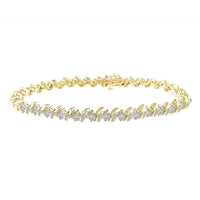Thumbnail for LADIES BRACELET 2 CT ROUND/BAGUETTE  DIAMOND 10K YELLOW GOLD