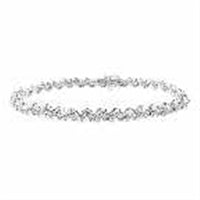 Thumbnail for LADIES BRACELET 2 CT ROUND/BAGUETTE  DIAMOND 10K WHITE GOLD