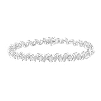 Thumbnail for LADIES BRACELET 3 CT ROUND/BAGUETTE  DIAMOND 10K WHITE GOLD
