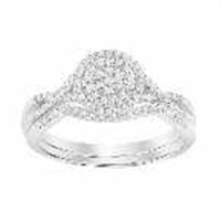 Thumbnail for LADIES BRIDAL RING SET 1/4 CT ROUND DIAMOND 10K WHITE GOLD
