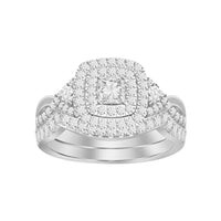 Thumbnail for LADIES BRIDAL RING SET 3/4 CT ROUND/PRINCESS DIAMOND 14K WHITE GOLD