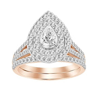 Thumbnail for LADIES BRIDAL RING SET 1 CT ROUND DIAMOND 14K ROSE GOLD