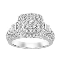 Thumbnail for LADIES RING 1 1/2 CT ROUND/BAGUETTE DIAMOND 10K WHITE GOLD