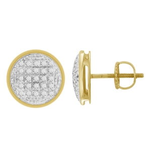 0.05CT RD DIAMONDS SET IN 10KT YELLOW GOLD LADIES EARRING