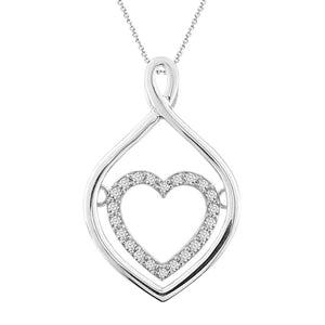 LADIES PENDANT 1/10 CT ROUND DIAMOND 10K WHITE GOLD  (CHAIN NOT INCLUDED)