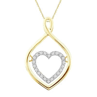 Thumbnail for LADIES PENDANT 1/10 CT ROUND DIAMOND 10K YELLOW GOLD  (CHAIN NOT INCLUDED)