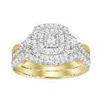 Thumbnail for LADIES BRIDAL RING SET 3/4 CT ROUND/PRINCESS DIAMOND 14K YELLOW GOLD