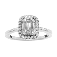 Thumbnail for LADIES RING 3/8 CT ROUND/BAGUETTE DIAMOND 14K WHITE GOLD