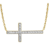 Thumbnail for LADIES NECKLACE 1/10 CT ROUND DIAMOND 10K YELLOW GOLD