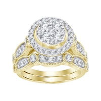 Thumbnail for LADIES BRIDAL RING SET 1 1/2 CT ROUND DIAMOND 14K YELLOW GOLD