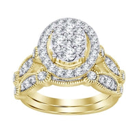 Thumbnail for LADIES BRIDAL RING SET 1 1/2 CT ROUND DIAMOND 14K YELLOW GOLD