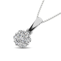 Thumbnail for 14K White Gold 1/4 Ct.Tw. Diamond Flower Pendant