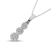 Thumbnail for 14K White Gold 1/4 Ct.Tw. Diamond Flower Pendant