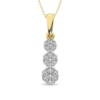 Thumbnail for 14K Yellow Gold 1/4 Ct.Tw. Diamond Flower Pendant