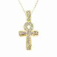 Thumbnail for MEN'S CHARM 1 CT ROUND DIAMOND 10K YELLOW GOLD