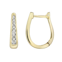 Thumbnail for LADIES HOOPS 1/4 CT ROUND DIAMOND 10K YELLOW GOLD