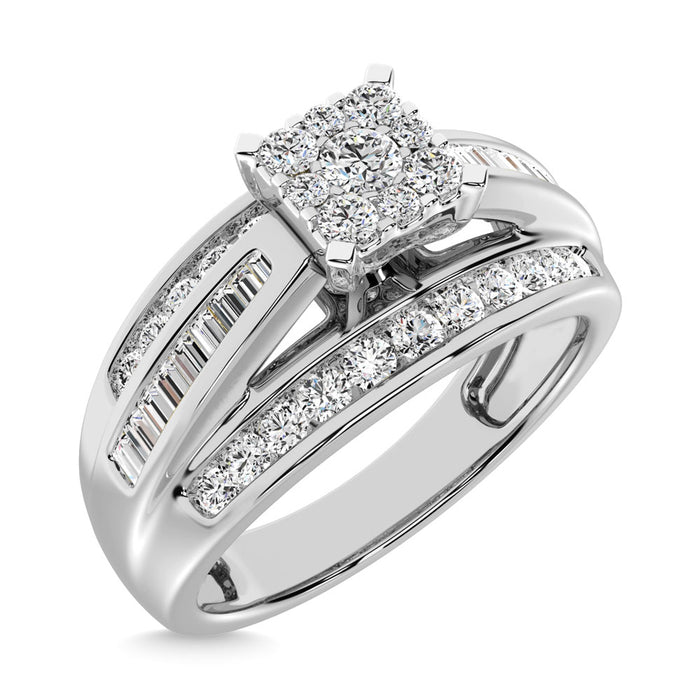 10K White Gold 2 Ct.Tw Diamond Engagement Invisible Ring