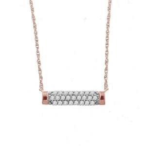 LADIES PENDANT 1/5 CT ROUND DIAMOND 10K ROSE GOLD (CHAIN INCLUDED)
