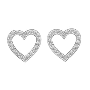 LADIES EARRINGS 1/6 CT ROUND DIAMOND 10K WHITE GOLD