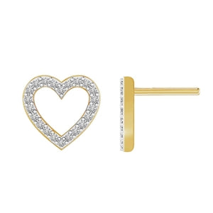 LADIES EARRINGS 1/6 CT ROUND DIAMOND 10K YELLOW GOLD