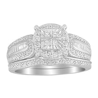 Thumbnail for LADIES BRIDAL RING  SET 1/3 CT ROUND/PRINCESS/BAGUETTE  DIAMOND 10K WHITE GOLD