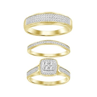 Thumbnail for LADIES TRIO SET 1/2 CT ROUND DIAMOND 10K WHITE GOLD