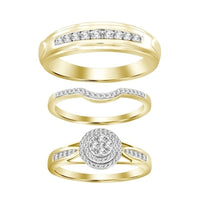 Thumbnail for LADIES TRIO SET 1/2 CT ROUND DIAMOND 10K YELLOW GOLD