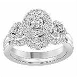 LADIES BRIDAL RING SET 3/4 CT ROUND DIAMOND 14K ROSE GOLD