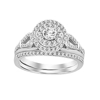 Thumbnail for LADIES BRIDAL RING SET 1/2 CT ROUND DIAMOND 14K WHITE GOLD
