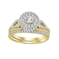 Thumbnail for LADIES BRIDAL RING SET 1/2 CT ROUND DIAMOND 14K YELLOW GOLD