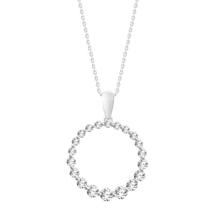 LADIES PENDANT 1/2 CT ROUND DIAMOND 10K WHITE GOLD (CHAIN NOT INCLUDED)
