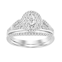 Thumbnail for LADIES BRIDAL RING SET 1/2 CT ROUND/OVAL DIAMOND 14K WHITE GOLD