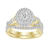 Thumbnail for LADIES BRIDAL RING SET 3/4 CT ROUND/OVAL DIAMOND 14K YELLOW GOLD