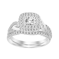 Thumbnail for LADIES BRIDAL RING SET 3/4 CT ROUND DIAMOND 14K WHITE GOLD