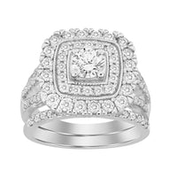 Thumbnail for LADIES BRIDAL RING SET 2 CT ROUND DIAMOND 14K WHITE GOLD