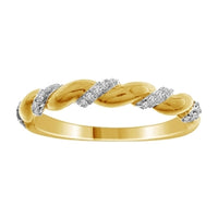 Thumbnail for LADIES STACKABLE BAND 1/10 CT ROUND DIAMOND 10K YELLOW GOLD