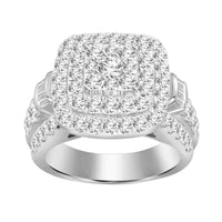 Thumbnail for LADIES RING 3 CT ROUND/BAGUETTE DIAMOND 10K WHITE GOLD
