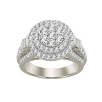 Thumbnail for LADIES RING 2 CT ROUND /BAGUETTE DIAMOND 10K WHITE GOLD