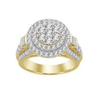 Thumbnail for LADIES RING 2 CT ROUND /BAGUETTE DIAMOND 10K YELLOW GOLD