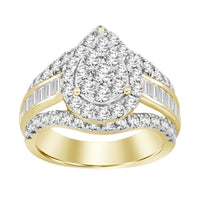 Thumbnail for LADIES RING 2 CT ROUND/BAGUETTE DIAMOND 10K YELLOW GOLD