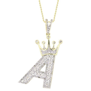 MEN'S CHARM 3/8 CT ROUND DIAMOND 10K YELLOW GOLD