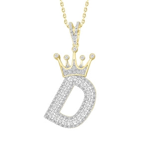 MEN'S CHARM 3/8 CT ROUND DIAMOND 10K YELLOW GOLD