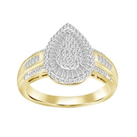 Thumbnail for LADIES RING 1/2 CT ROUND/BAGUETTE DIAMOND 10K YELLOW GOLD