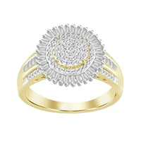 Thumbnail for LADIES RING 1/2 CT ROUND/BAGUETTE DIAMOND 10K YELLOW GOLD