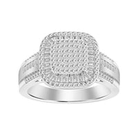 Thumbnail for LADIES RING 1/2 CT ROUND/BAGUETTE DIAMOND 10K WHITE GOLD