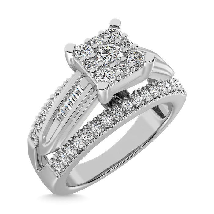 10K White Gold 1/2 Ct.Tw. Diamond Engagement Invisible Ring