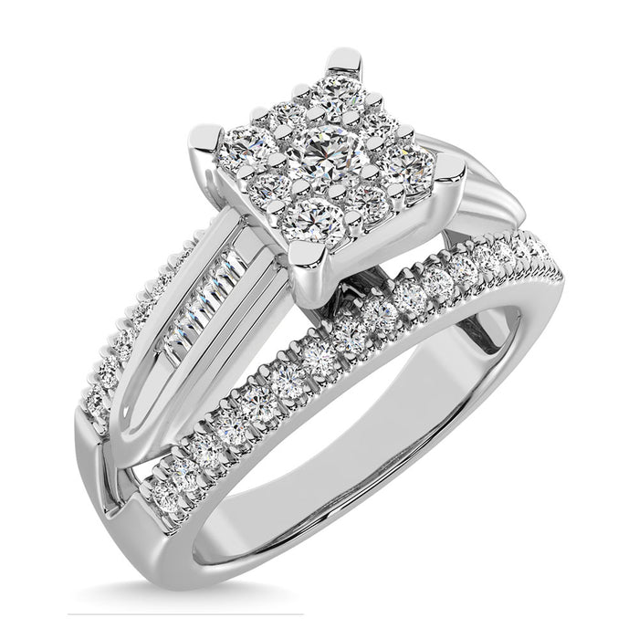 10K White Gold 1 Ct.Tw. Diamond Engagement Invisible Ring