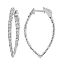 Thumbnail for LADIES HOOPS 2CT ROUND DIAMOND 10K WHITE GOLD