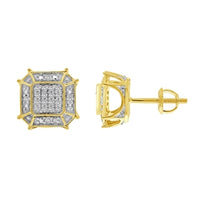 Thumbnail for MEN'S EARRINGS 1/6 CT ROUND DIAMOND 10K YELLOW GOLD